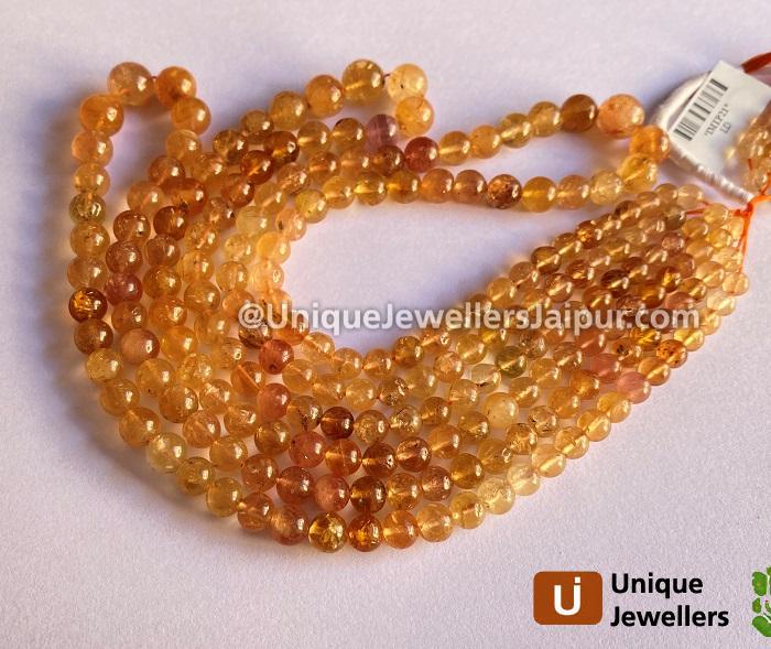 Imperial Topaz Smooth Round Beads