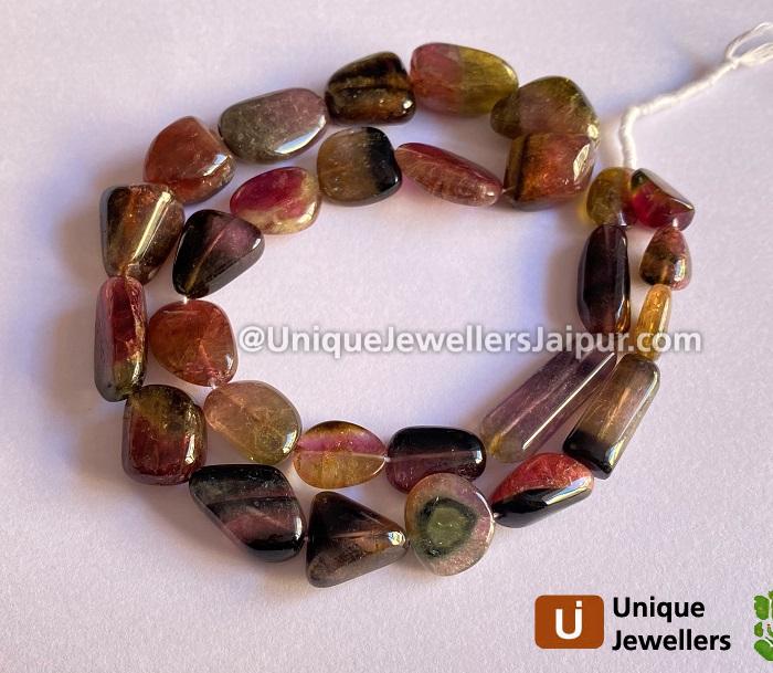 Bi Color Tourmaline Far Smooth Nugget Beads