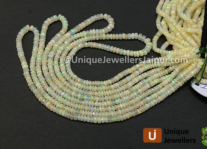 Yellow Ethiopian Opal Faceted Roundelle Beads