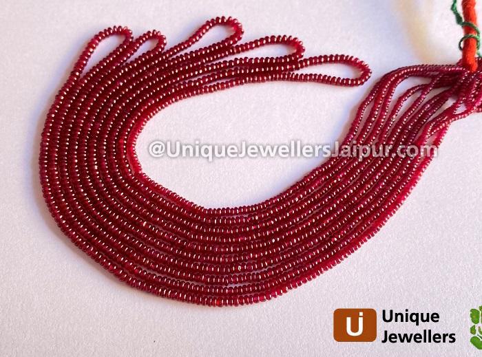 Ruby Longido Smooth Roundelle Beads