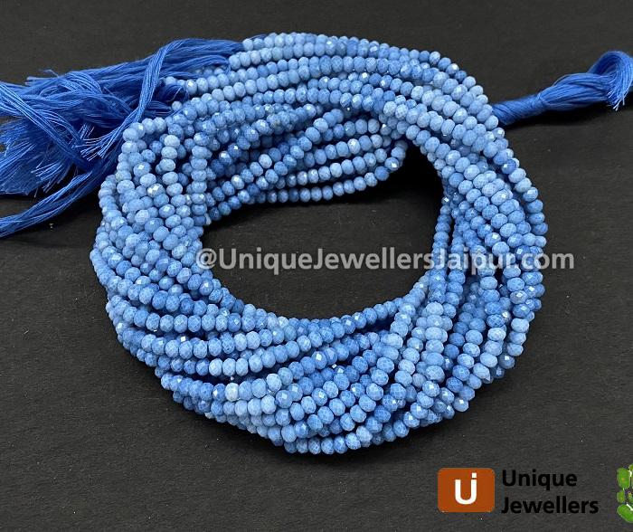 Blue Opal Faceted Roundelle Beads