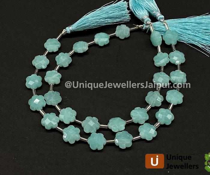 Amazonite Faceted Flower Beads