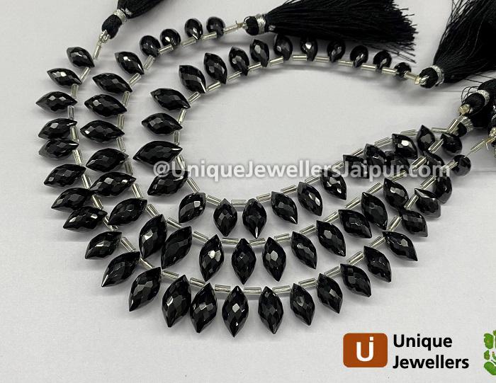 Black spinel Faceted Dew Drops Beads