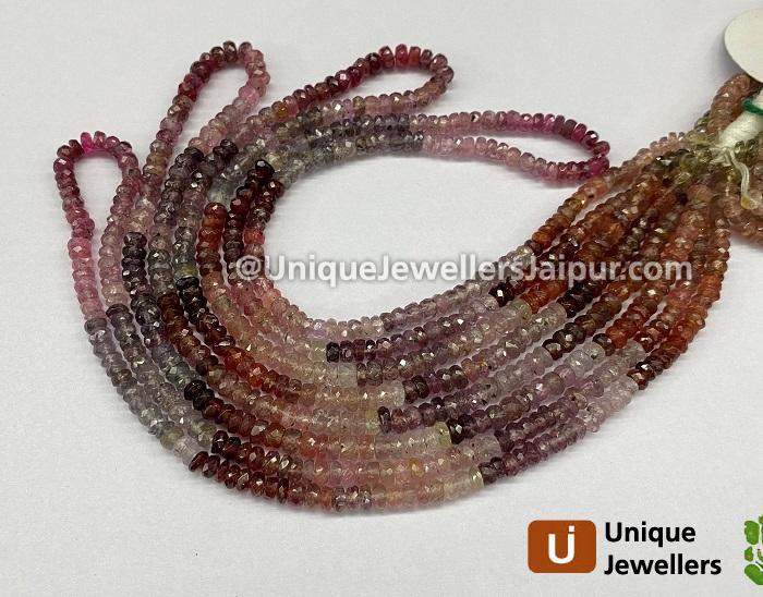 Multi Spinel Faceted Roundelle Beads