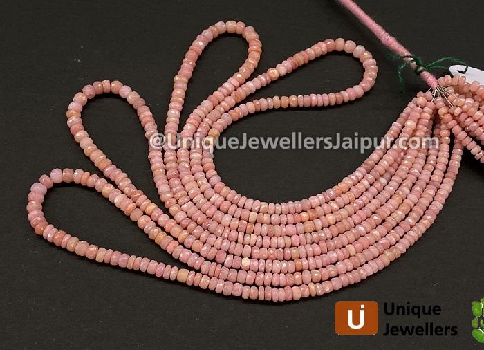 Pink Opal Faceted Roundelle Beads