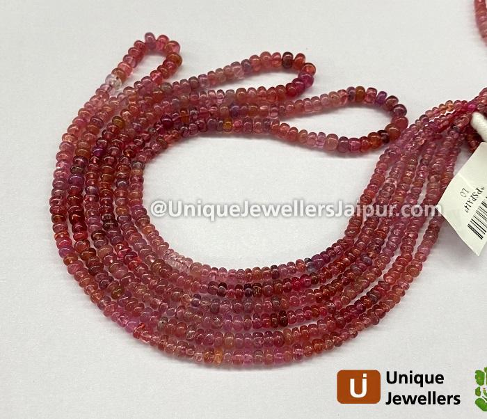 Red Spinel Shaded Smooth Roundelle Beads