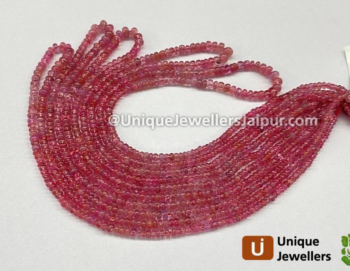 Red Spinel Smooth Roundelle Beads