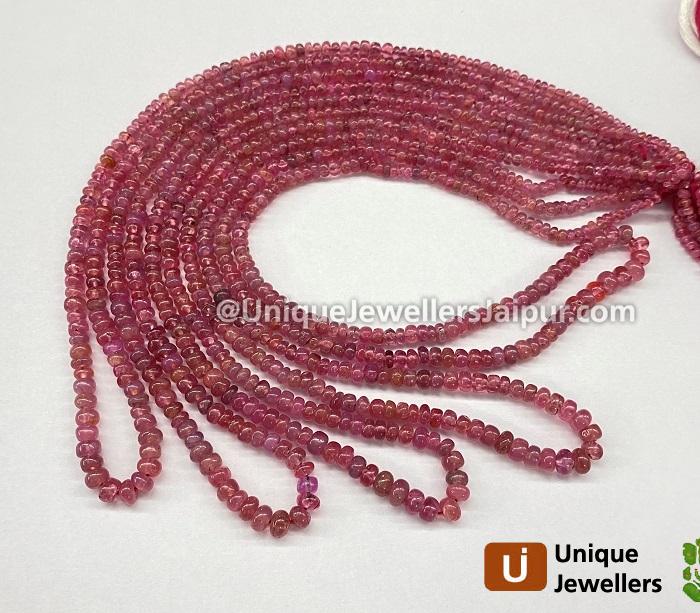 Red Spinel Smooth Roundelle Beads