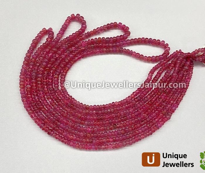 Red Spinel Smooth Roundelle Beads