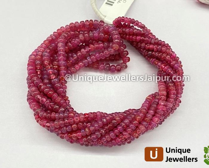 Red Spinel Smooth Roundelle Beads