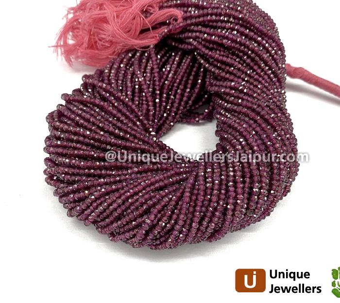 Garnet Faceted Roundelle Beads