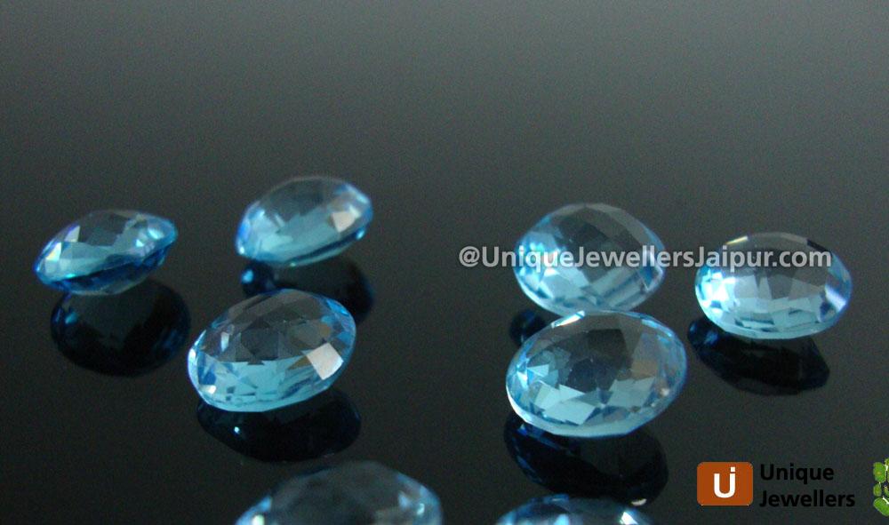 Sky Blue Topaz Briollete Round Beads