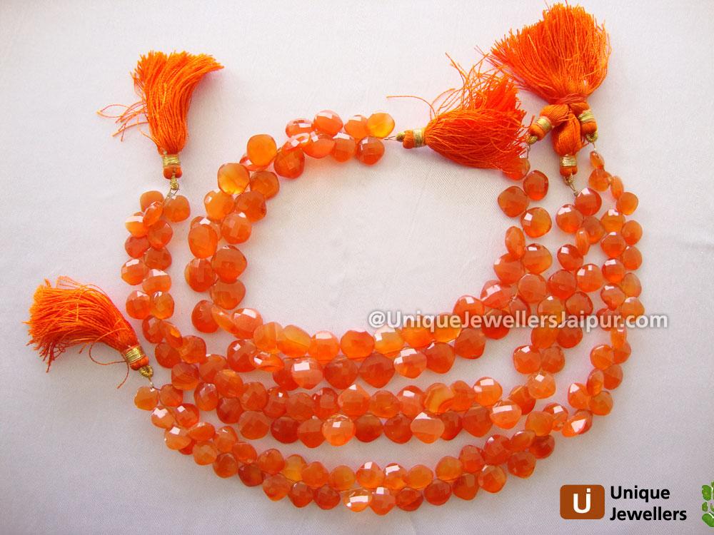 Carnelian Briollete Cushion Beads