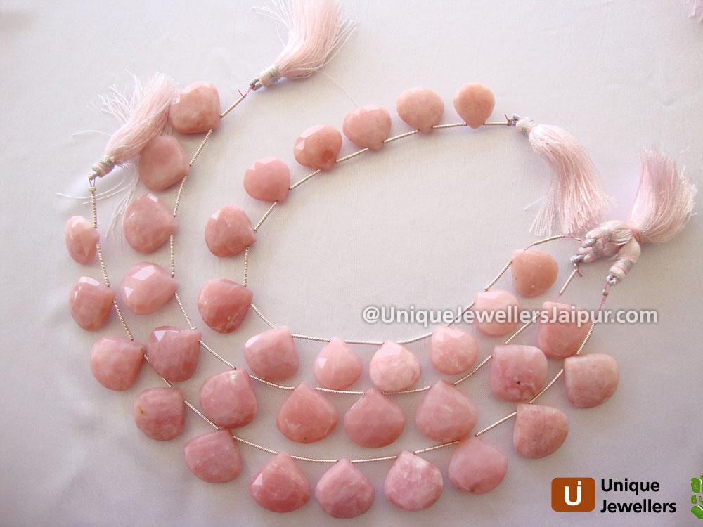 Pink Opel Briollete Heart Beads