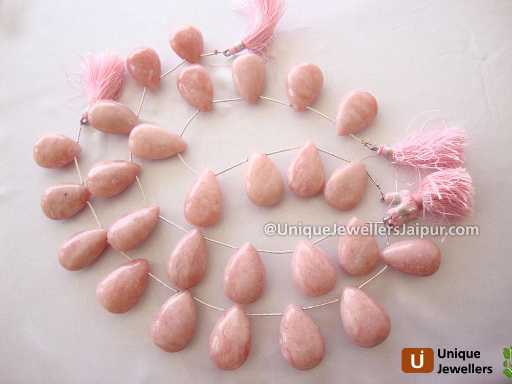 Pink Opel Plain Pear Beads