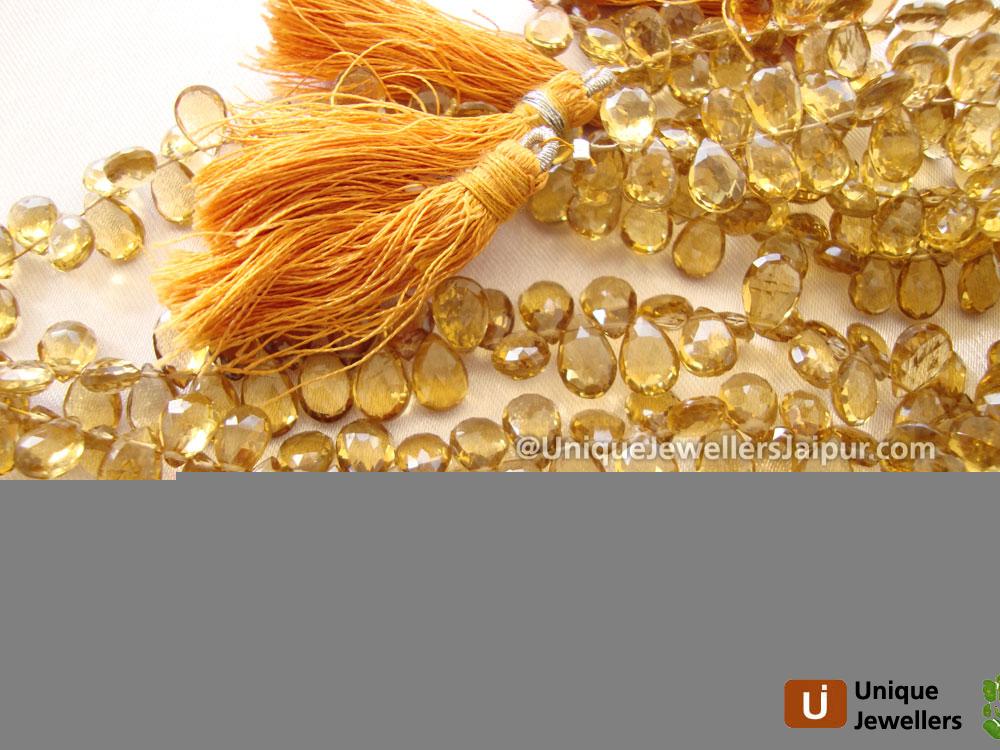 Champagne Quartz Briollete Pear Beads