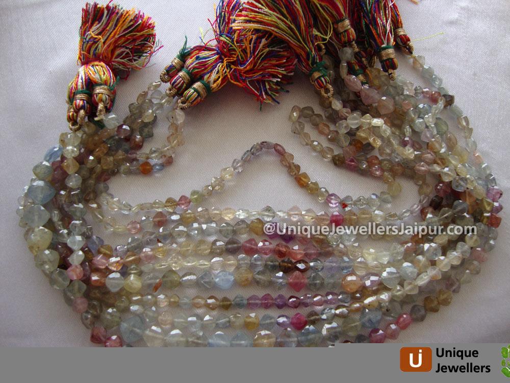 Multi Sapphire Briollete Kite Beads