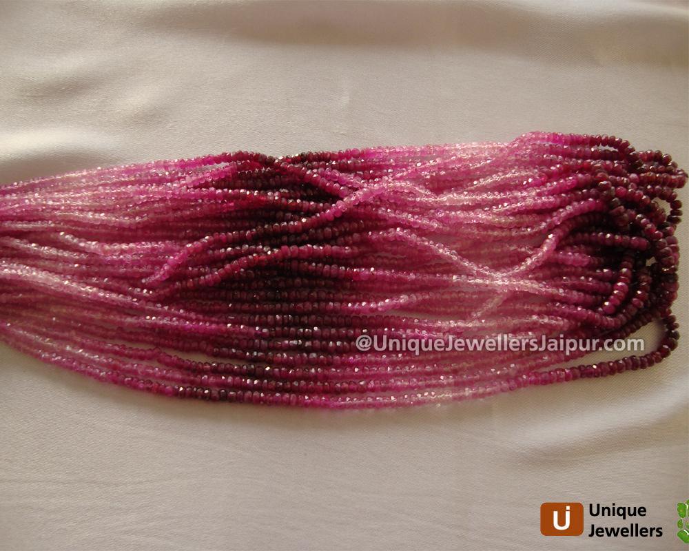 Ruby Shaded Faceted Roundelle Beads