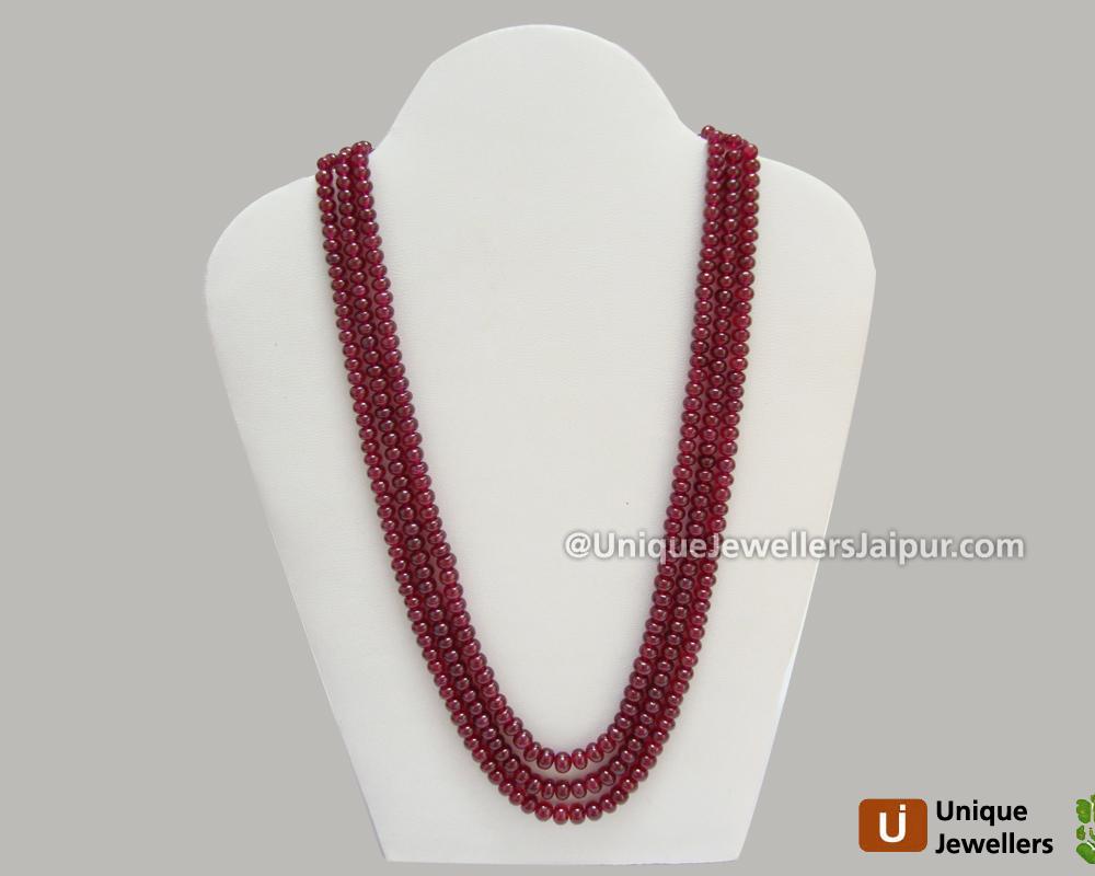 Ruby Plain Roundelle Beads