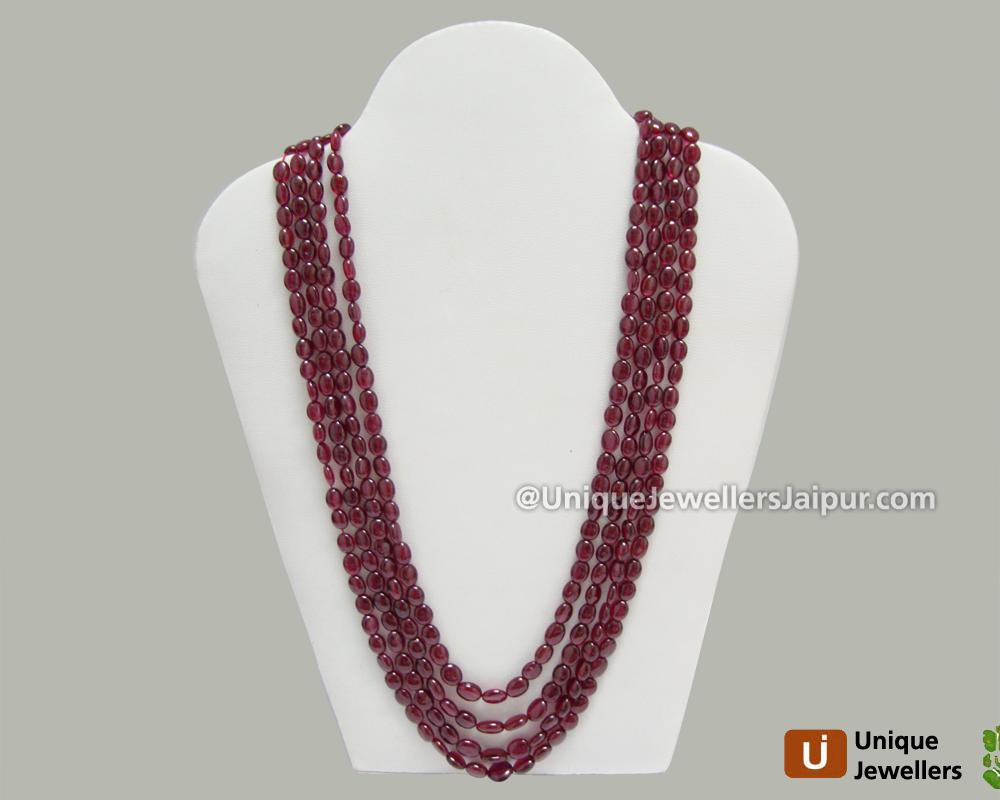 Ruby Plain Oval Beads