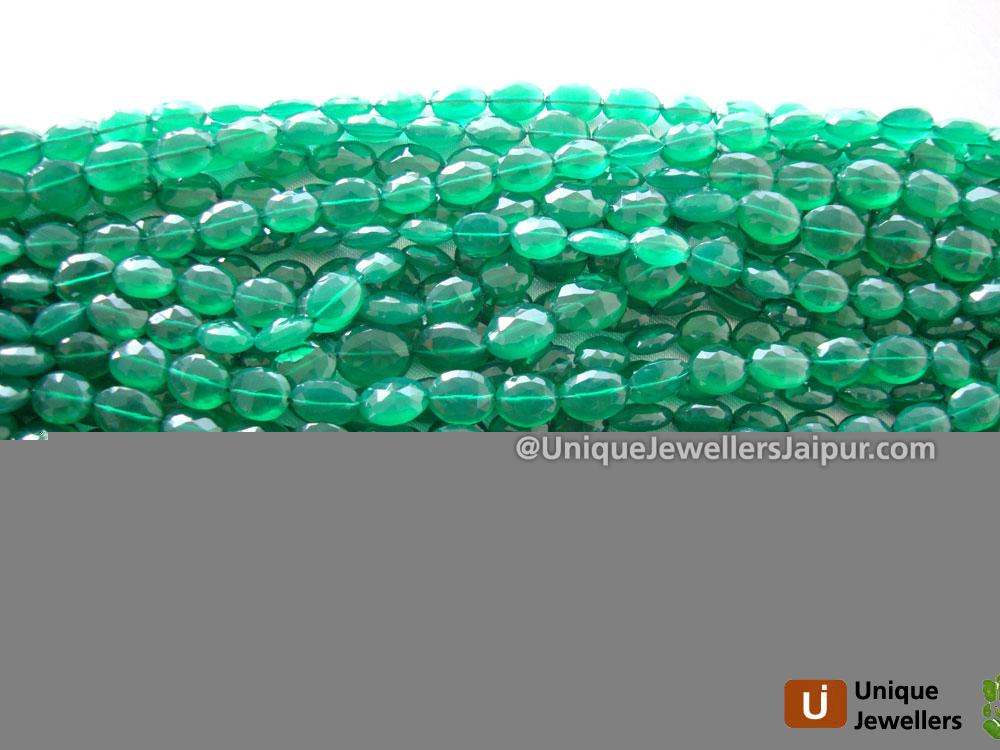 Green Onyx Faceted Oval Beads
