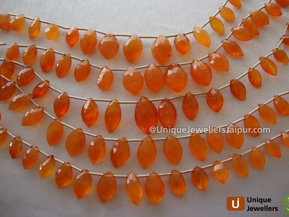 Carnelian Briollete Marquise Beads