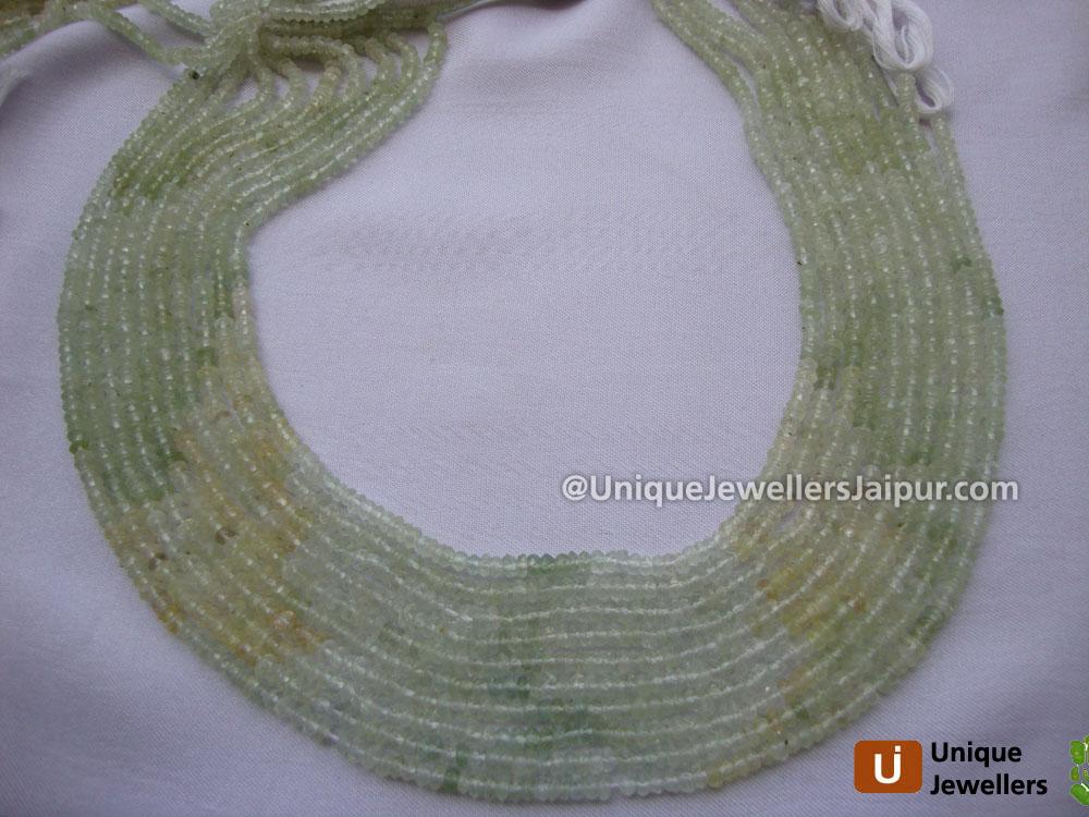 Prehnite Shaded Faceted Roundelle Beads