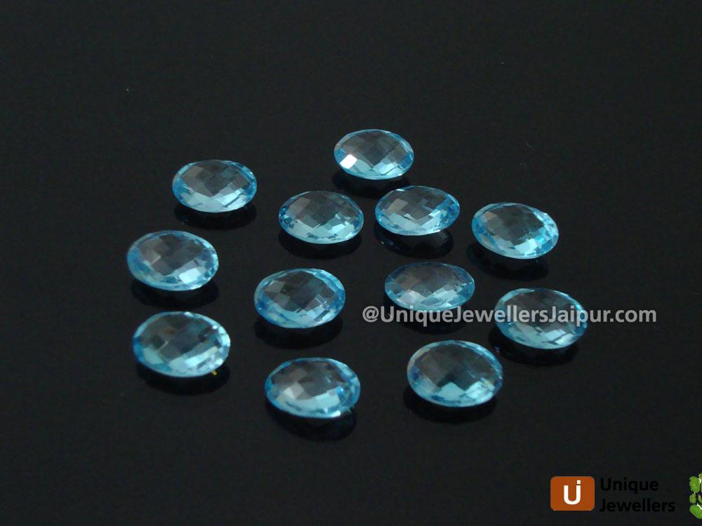 Sky Blue Topaz Briollete Oval Beads