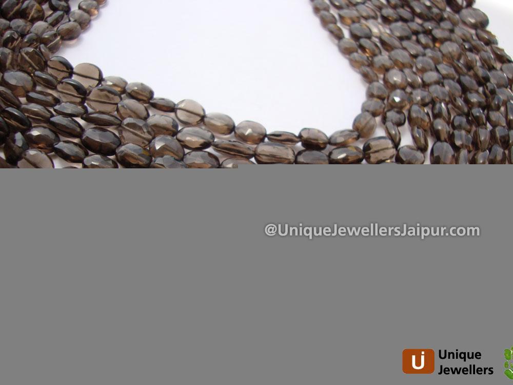 Smokey Faceted Oval Beads