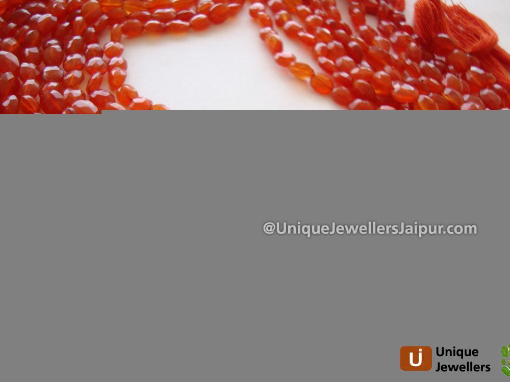 Carnelian Faceted Oval Beads