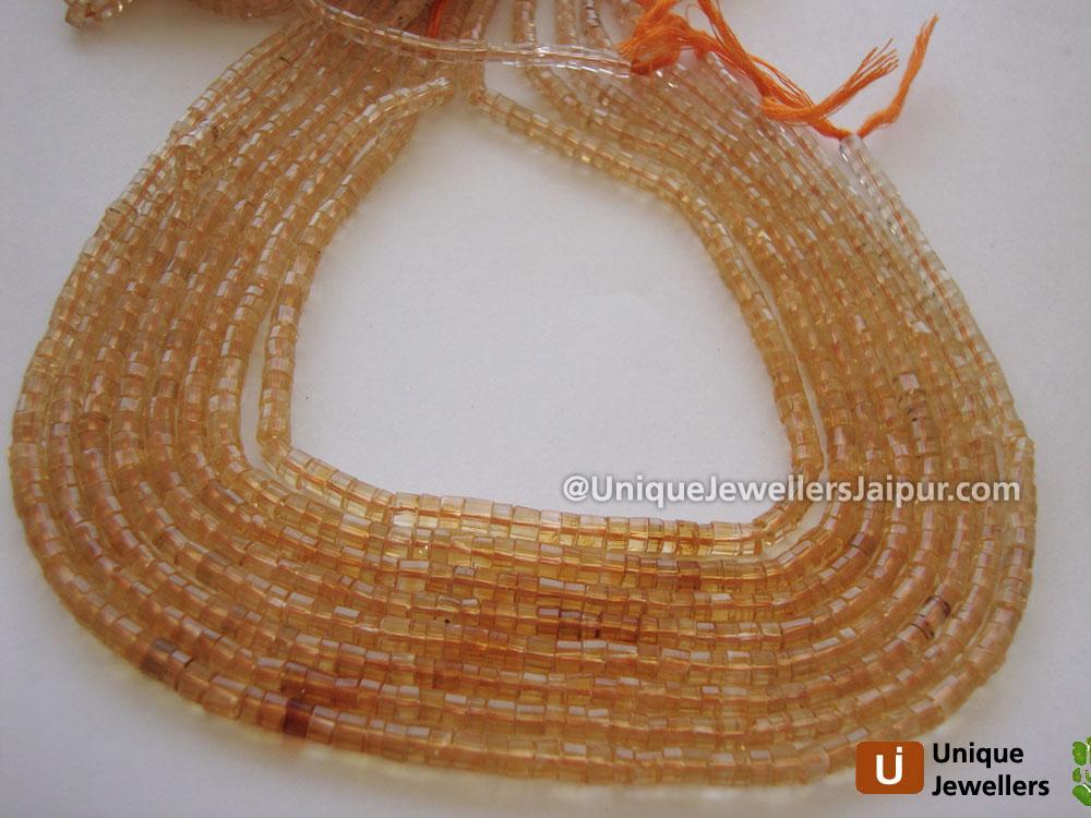 Shaded Citrine Faceted Tyre Beads