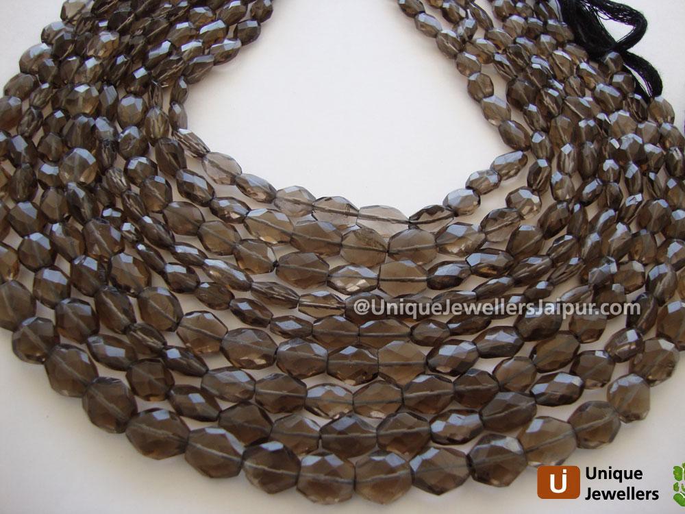 Smokey Faceted Oval Beads