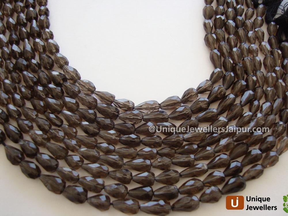 Smokey Faceted Drop Beads