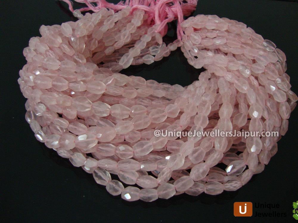 Rose Quartz Faceted Oval Beads