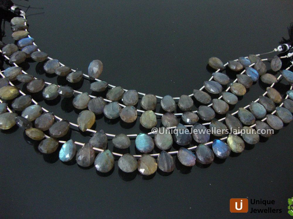 Labradorite Faceted Pear Beads