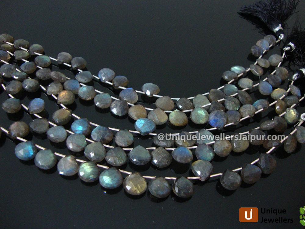 Labradorite Faceted Heart Beads