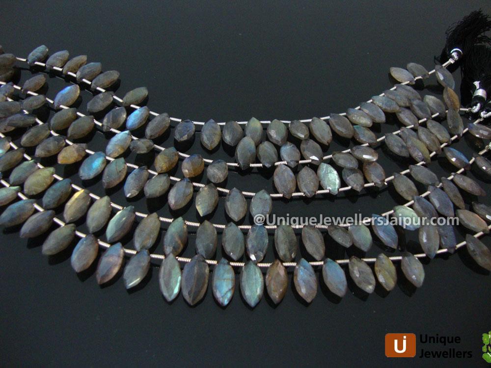 Labradorite Briollete Marquise Beads