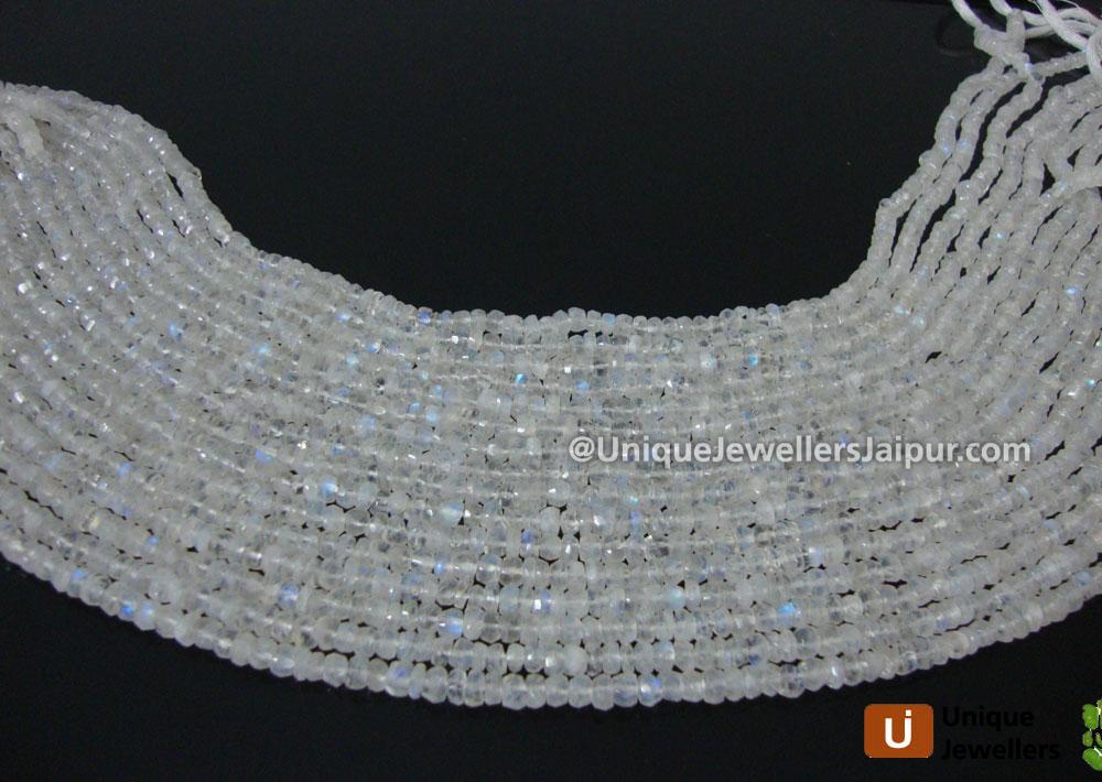 White Rainbow Faceted Roundelle Beads