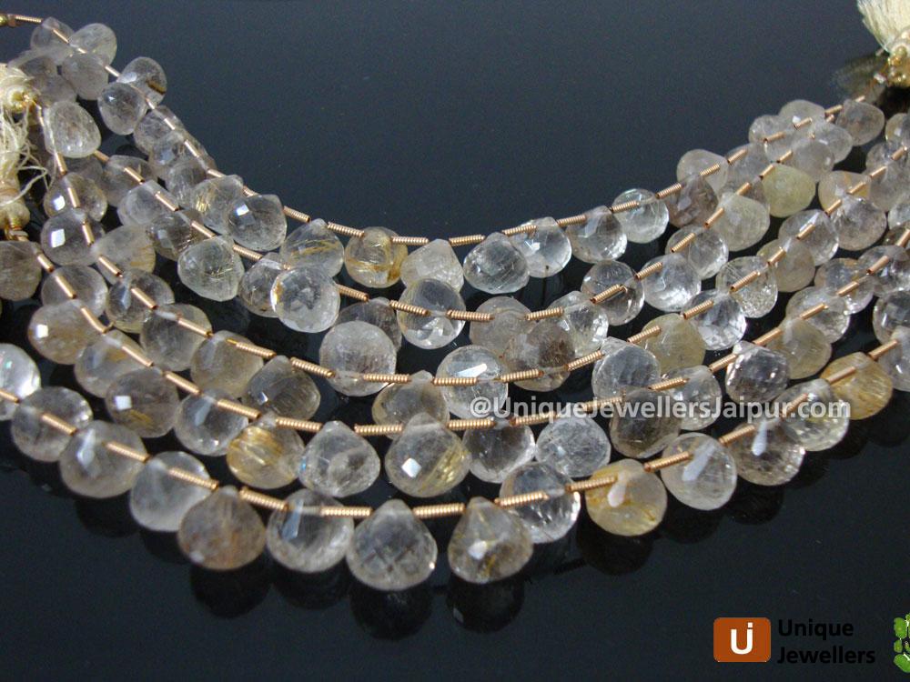 Golden Rutail Faceted Onion Beads