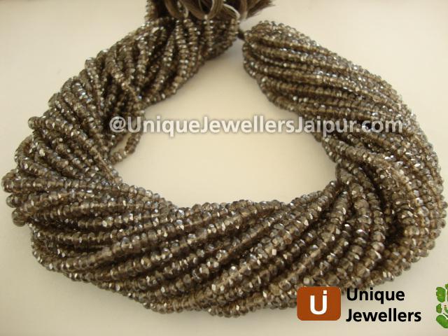 Brown Quartz Faceted Roundelle Beads