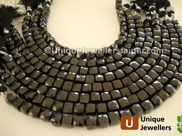 Black Spinel Faceted Cube Beads