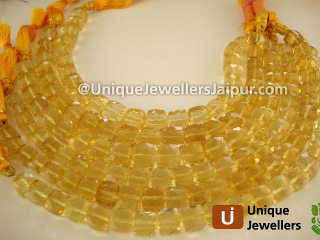 Citrine Faceted Cube Beads