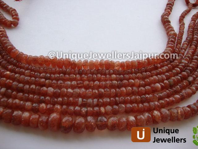 Sunstone Faceted Roundelle Beads