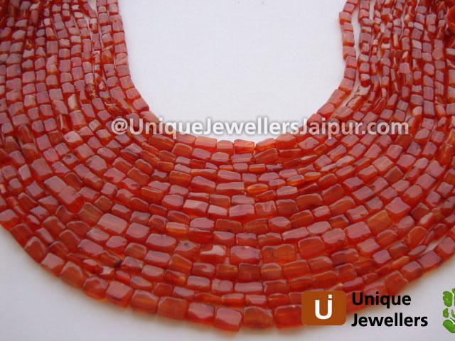 Carnelian Plain Square Beads