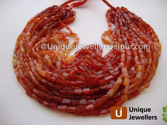 Carnelian Shaded Plain Square Beads