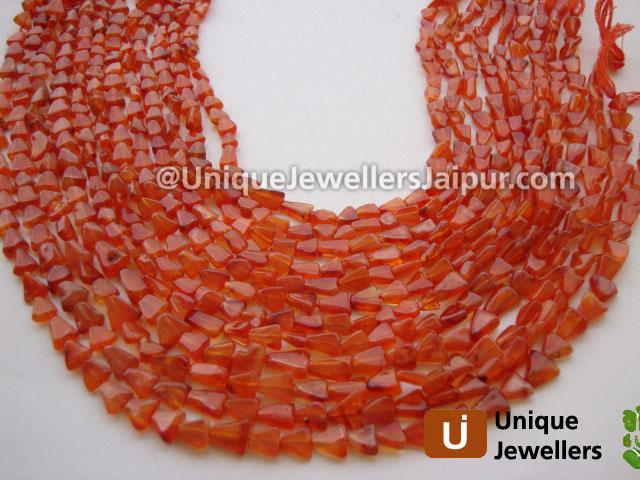 Carnelian Plain Triangle Beads