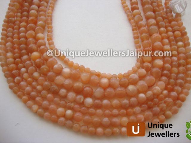 Pink Moonstone Plain Round Beads