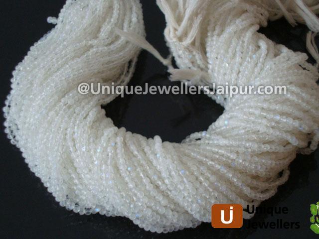 White Rainbow Plain Round Beads