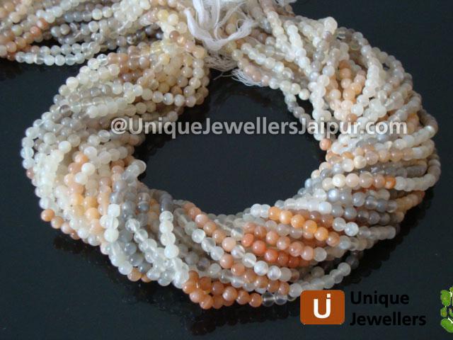 Multi Moonstone Plain Round Beads