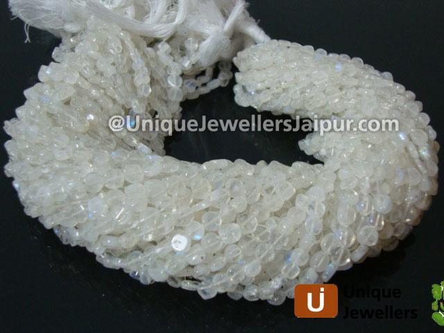 White Rainbow Plain Coin Beads